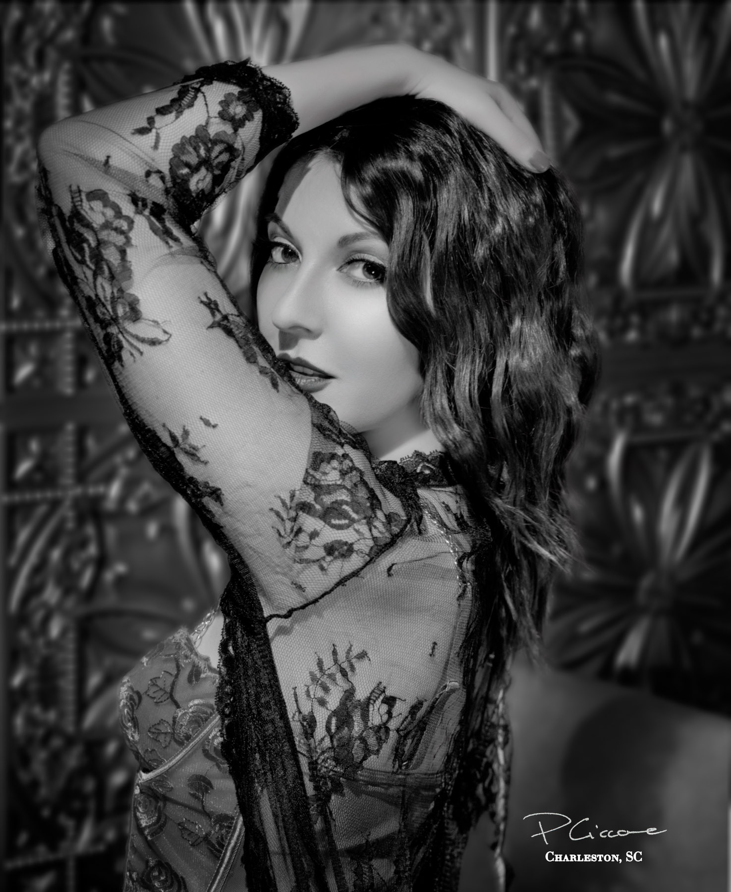 Classic Hollywood Black and White Portrait Of Tamara