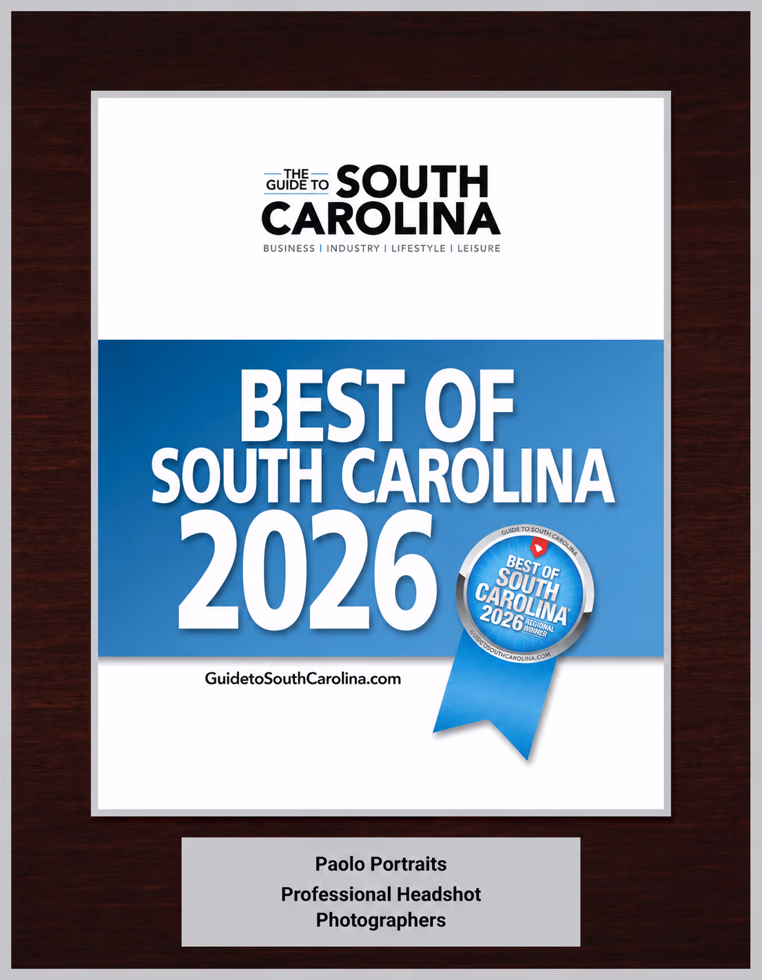 Paolo Portraits Recognized as a Best of South Carolina Winner for Professional Headshot Photography